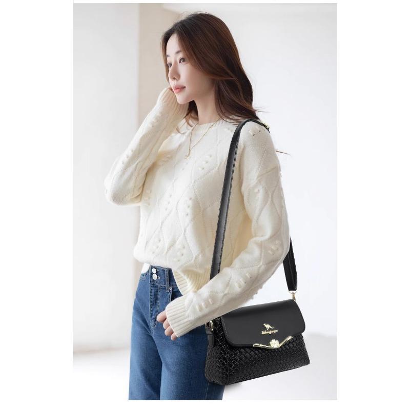 2024 Новая тканая сумка для мамы, женская сумка на одно плечо, женская универсальная модная маленькая сумка с диагональной перекладиной, цельная сумка для доставки