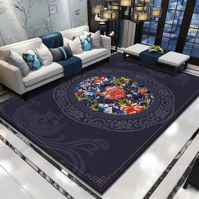New Chinese -Style Living Room Large Area Non -Slip Carpet Printing Office Coffee Table Floor Mat Home Bedroom Study Floor Mat