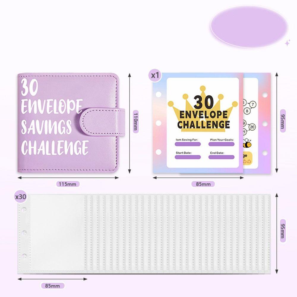 Large Capacity 30 Envelopes Money Saving Challeng PU Savings Challenges Book  Couples