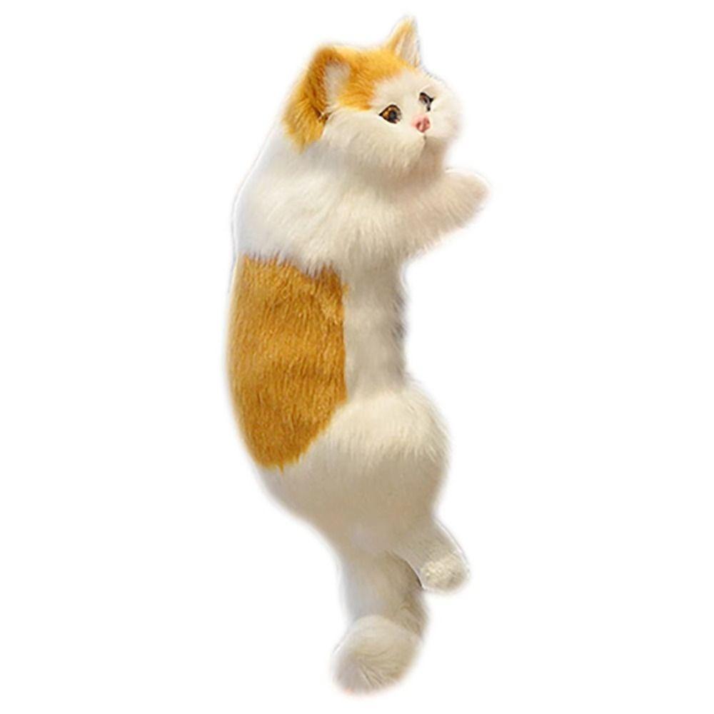 Furry Simulation Cat Hanging Ornament Realistic Fake Cat Model  for Desktop Decor