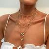 Butterfly Pendant Multilayer Necklace Bohemian Style Metal Choker Ins Clavicle Chain  Girls