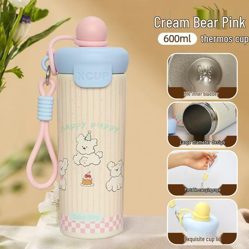 Премиальная изолированная кружка-стакан из нержавеющей стали 316 с ручкой - Большой объем для женщин