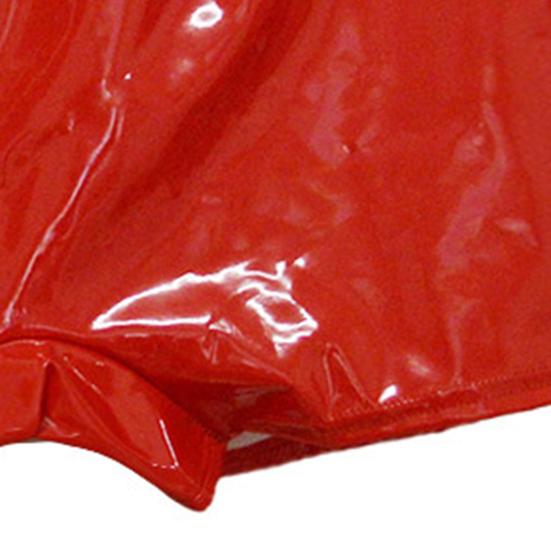 Mid-rise Elastic Waistband Men Panties U Convex Thin Stretchy Sexy Solid Color Faux Leather Shorts Briefs Daily Wear