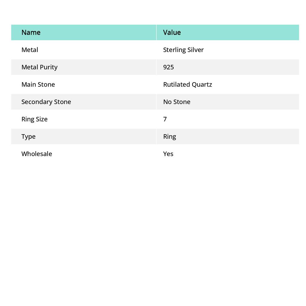 Natural Black Rutile Gemstone Handmade 925 Sterling Silver Ring Size 7 P4v19