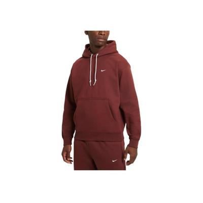 Nike Solo Swoosh однотонная повседневная толстовка с капюшоном, удобная толстовка с длинным рукавом, мужские толстовки с капюшоном, коричневый цвет DX1355-231