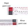 Standard Paint Ruler Paint Mixing Tool Ruler Paint Tool Black/R-ed Suitable for Cars Steel Ruler Paint Tool