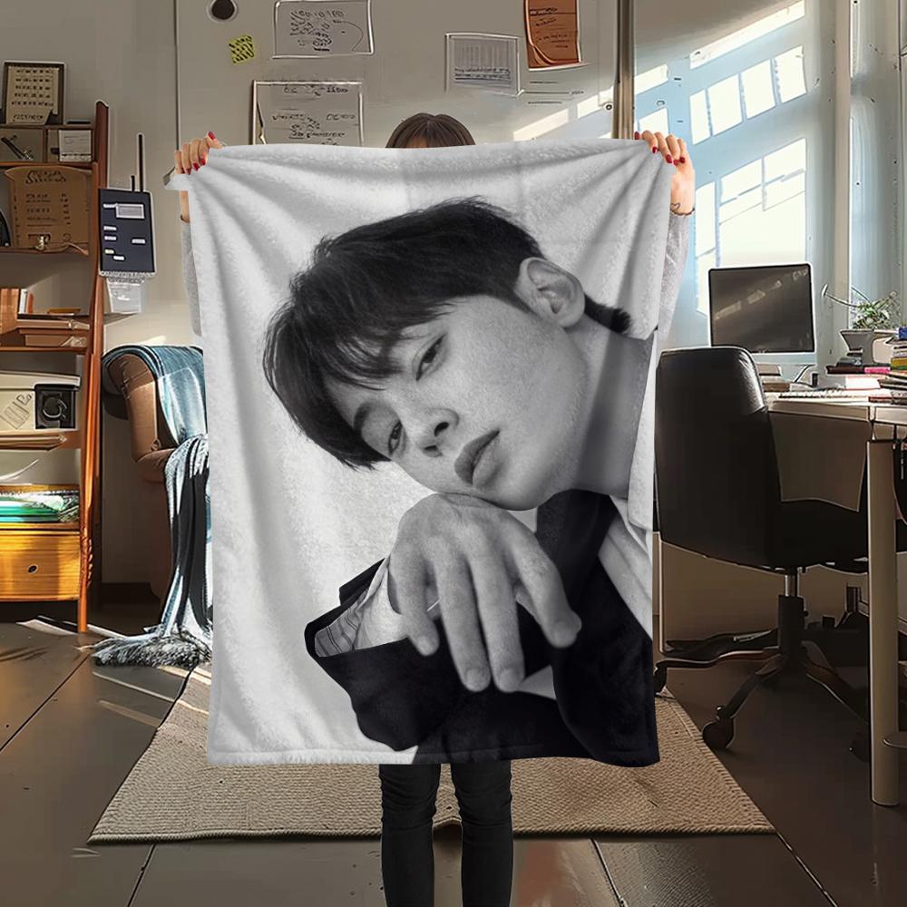 1 шт. Фланелевое одеяло с принтом Ча Ыну, Высокое качество, Для всех сезонов, Декор для дома, Тепло и уют, Идеально для рождественских подарков