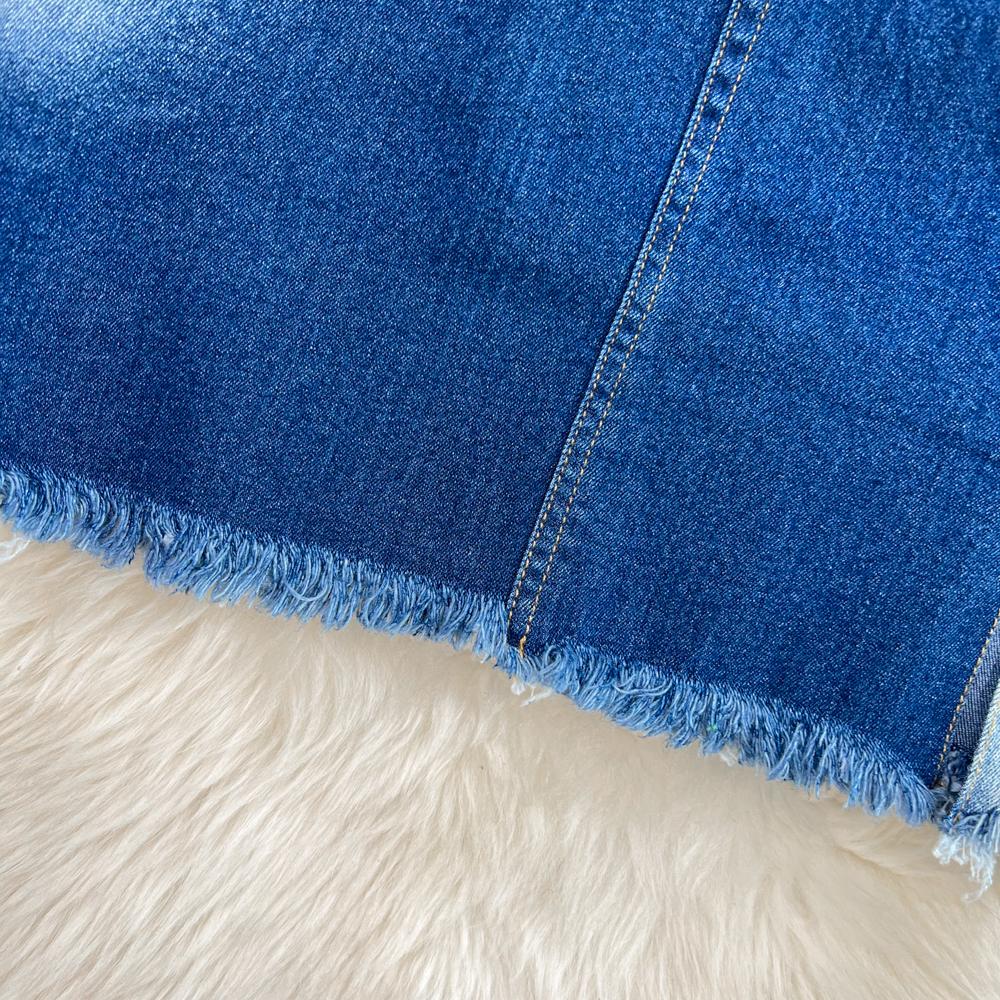 Женская джинсовая юбка с градиентным цветом, осенняя, в стиле ретро, с высокой талией, приталенная, А-силуэта, короткая юбка