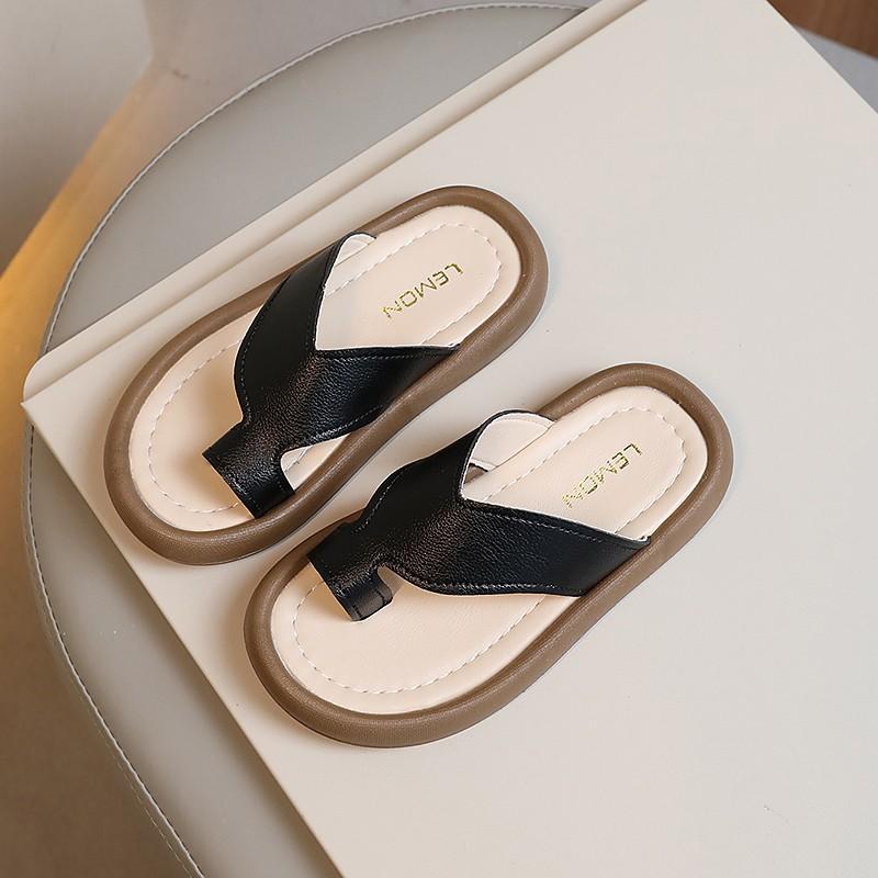 Детские летние тапочки для мальчиков и девочек, летняя пляжная обувь, детские тапочки для улицы и дома с круглым носком, толстая подошва, открытый носок, 2024 г., новинка