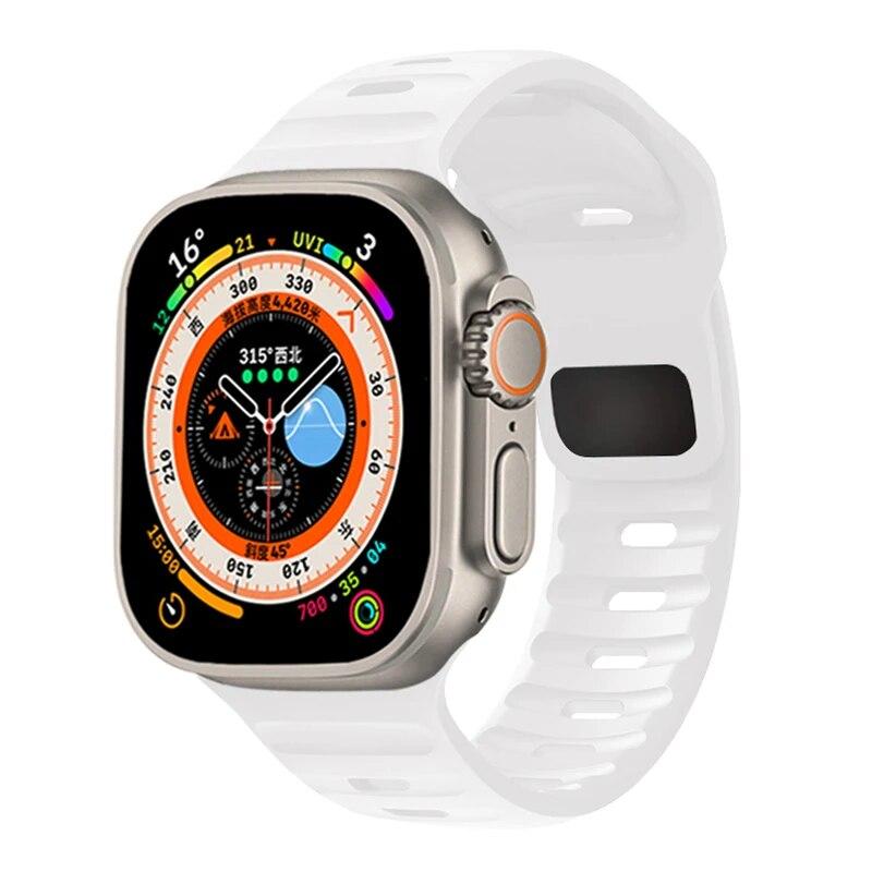 Силиконовый ремешок для Apple Watch Ultra 2 Band 44 мм, 49 мм, 45 мм, 42 мм, 40 мм, 41 мм, 38 мм, спортивный браслет Correa iwatch Series 7, 6, 3 se, 8, 9