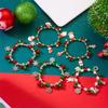 Handmade Christmas Red Green Bell Beaded Bracelets for Women Santa Claus Snowman Elk Xmas Tree Bracelets Festival Party Jewelry