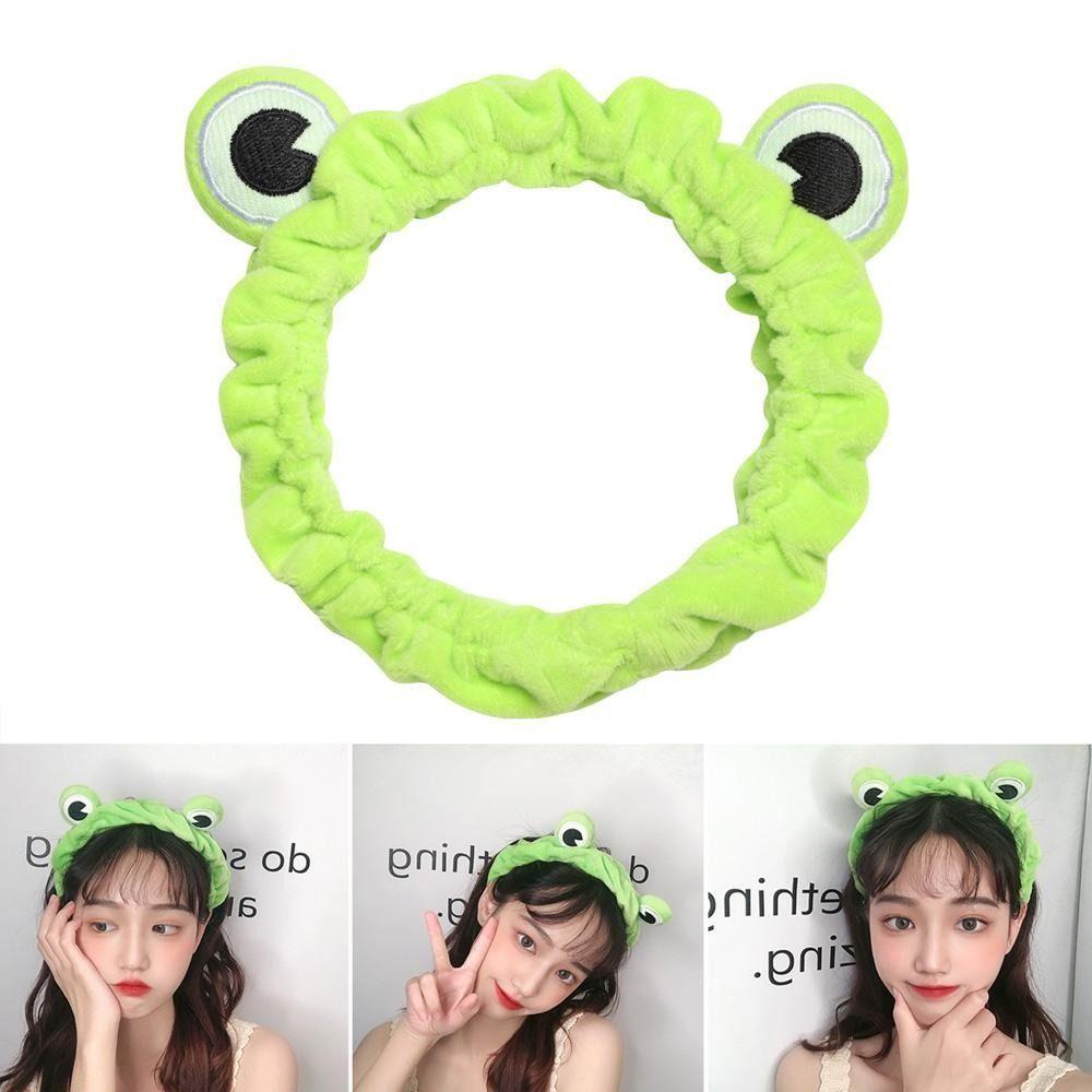 Elastic Face Wash Headband Cartoon Frog Headband Cute Makeup Headband Woman Girls