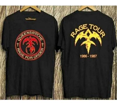 Винтажная футболка концертного тура Queensryche Rage For Order, черная, все размеры