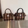 Winter Foreign Style Portable Small Bag Women's Bag, This Year's New Plaid Woolen Small Square Bag Fashionable Oblique Shoulder Bag