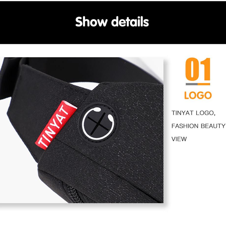 TINYAT мужская поясная сумка, кошелек, повседневная большая сумка для телефона, холщовая дорожная сумка для телефона, поясная сумка-бананка, 4 кармана