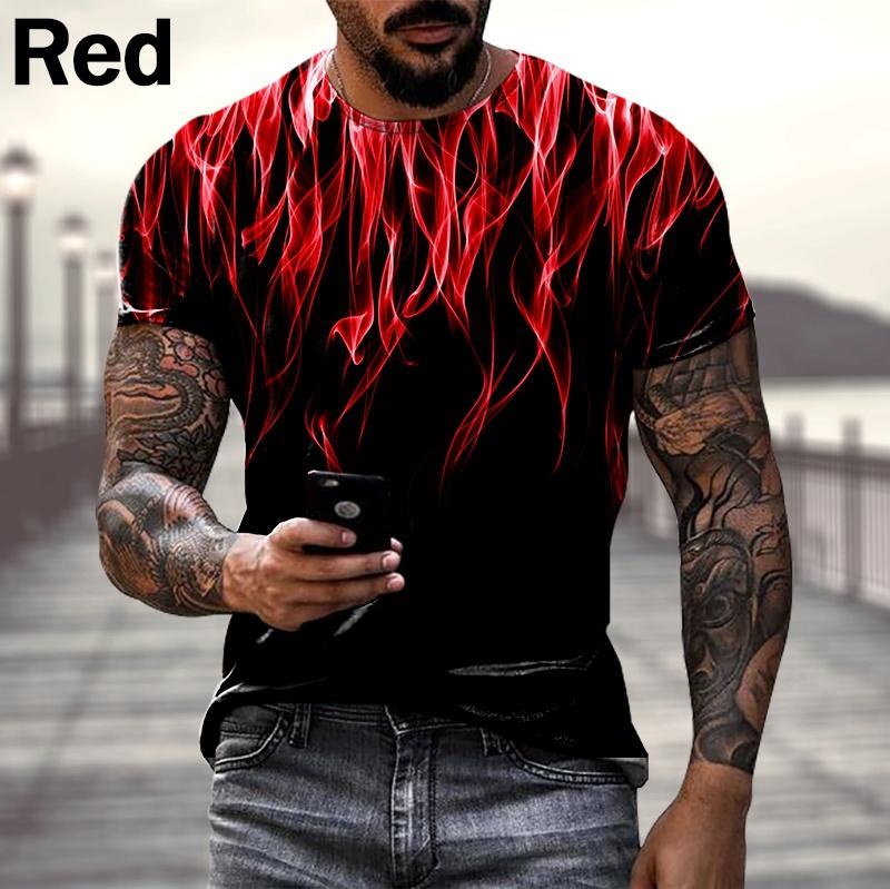 Модная повседневная классическая 3D-печать мужская футболка с круглым вырезом и коротким рукавом в уличном стиле