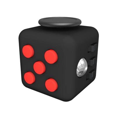 HelloGO Fidget Dice Stress Relief 6in1 Игрушка для снятия стресса Подарок Куб, Куб, Куб, Облегчение, Руки, Игрушка, Изменение, (Черный + красный)
