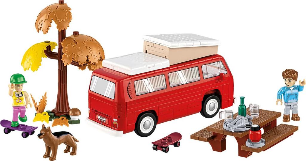 COBI Blocks Volkswagen Delivery Van T2a 135 Scale 272-Piece Camping Life [MADE IN EU] 24616