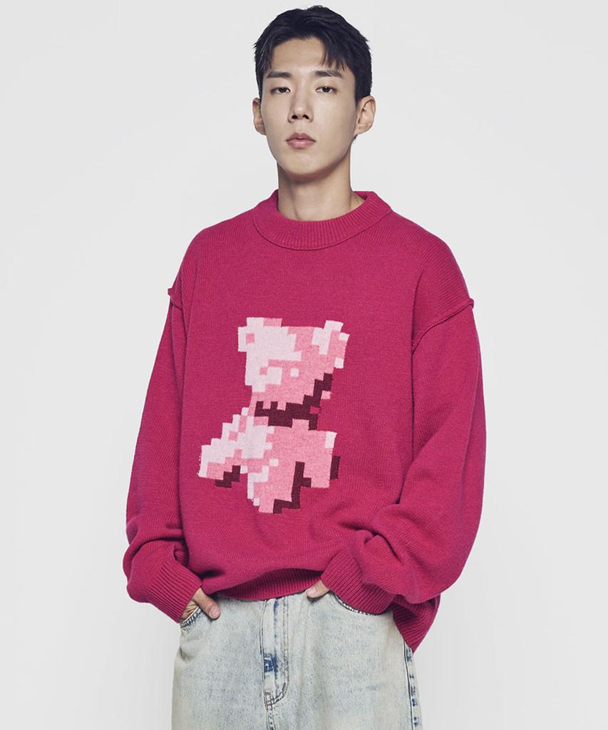 ACME DE LA VIE Pixel Bear Artwork Knit