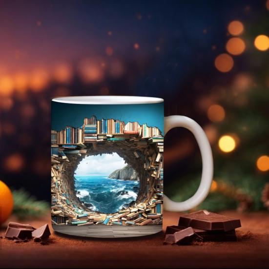 300-400 мл кофейная кружка с книжной полкой и ручкой, термостойкая керамика, пищевой многофункциональный чай, молоко, вода, полка для библиотеки, чашка для любителей книг, подарок на день рождения