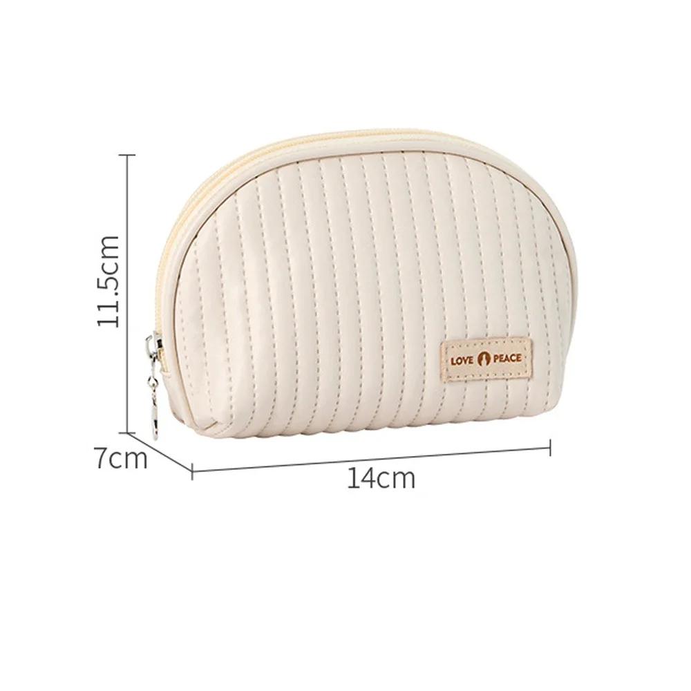 Korean Style Creamy Color Makeup Bag Storage Bags Storage Organization Fashion PU Women's Cosmetic Brush Lipstick Bag Organizer