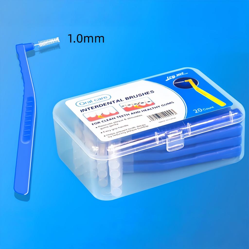 20pcs L Shaped Interdental Brush Cleaning Teeth Gap Soft Brush Portable Interdental Oral Hygiene Cleaning Toothpick Tools