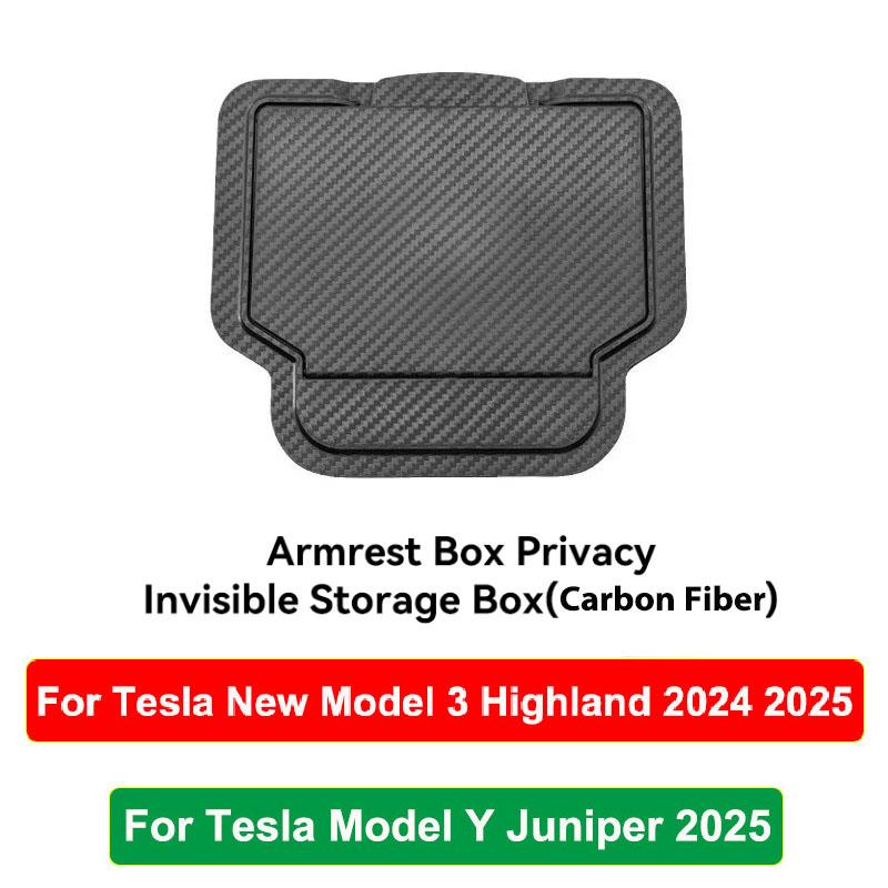 DQMN8 For Tesla Model Y Juniper 2025 Model 3 Highland Center Console Armrest Hidden Storage Box Cup Holder Car Organizer Accessories