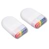 2Pcs Flag Face Paint 6 Colors Rainbow Stripe Fan Brush Stick Face Body Paint for Festivals