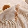 Creamy White Heavy Cotton Tablecloth Square Small/Fringed Table Cloth/Coffee Table Cloths/End Table Covers for Table Decoration