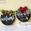 Diy Wooden Round House Plate Plaid Bow Listing Home Wall Welcome Decoration Wreath Door Decoration