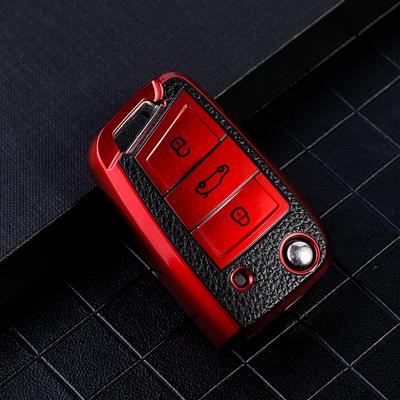 Мягкий кожаный чехол для ключей из ТПУ для Volkswagen VW Golf 7 MK7 Tiguan Mk2 для Skoda Octavia A7 Kodiaq 2017 2019