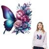 Butterfly Floral Heat Transfer Sticker Iron On Patch for DIY Clothes Thermal Transfer Vinyl HTV Decal Custom T Shirt Design