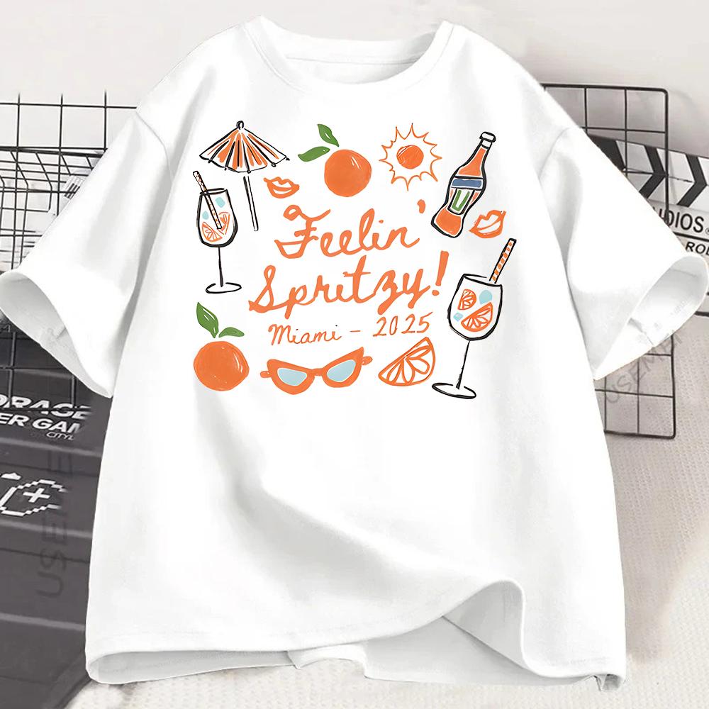Orange Fruit Tshirt France T Shirt Unisex Short Sleeve Graphic Tee Vintage Round Neck Tshirt Streetwear Clothing Y2k Top