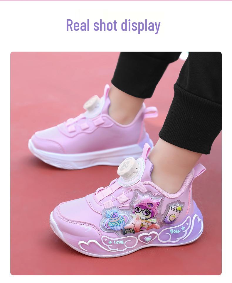 Водонепроницаемые кожаные кроссовки для бега для девочек 2025 года – противоскользящие, с мягкой подошвой, повседневные для детей старшего возраста