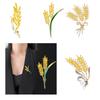 Elegant Wheat Metal Golden Brooch Adornment Stylish Wheat Ear Brooch Ornament Lapel Pin for Women's Suit or Sweater