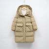 Winter Medium and Long Loose White Duck Down Fashion Jacket Waist Warm Hooded Down Jacket Women