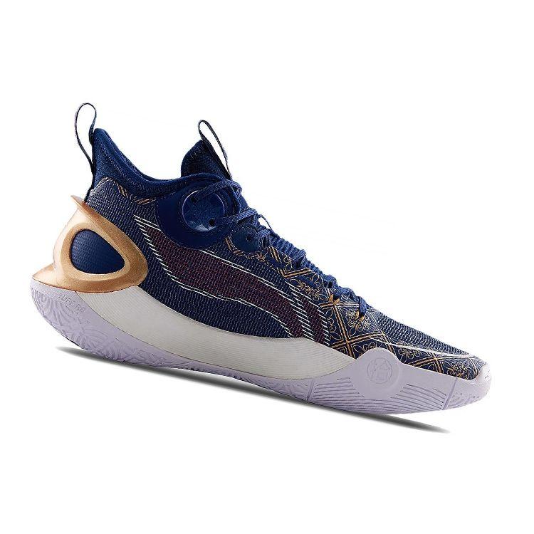 Баскетбольные кроссовки Li Ning Sonic 10 Ultra Iris Fabric TPU с амортизацией, противоскользящие, износостойкие, с отскоком, среднего размера, мужские кроссовки темно-синего цвета ABAS145-3