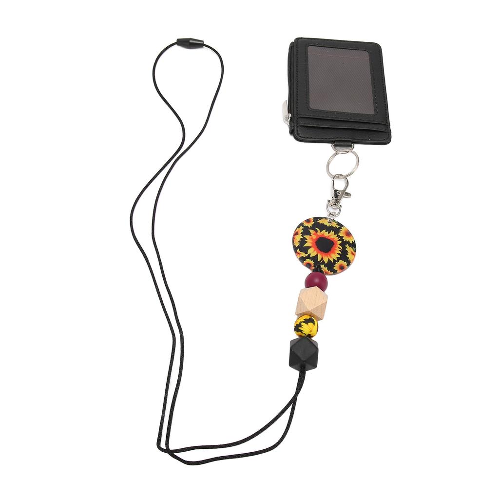 Держатель для бейджа вертикальный из искусственной кожи с силиконовым шнурком для подвешивания с разделительной нитью