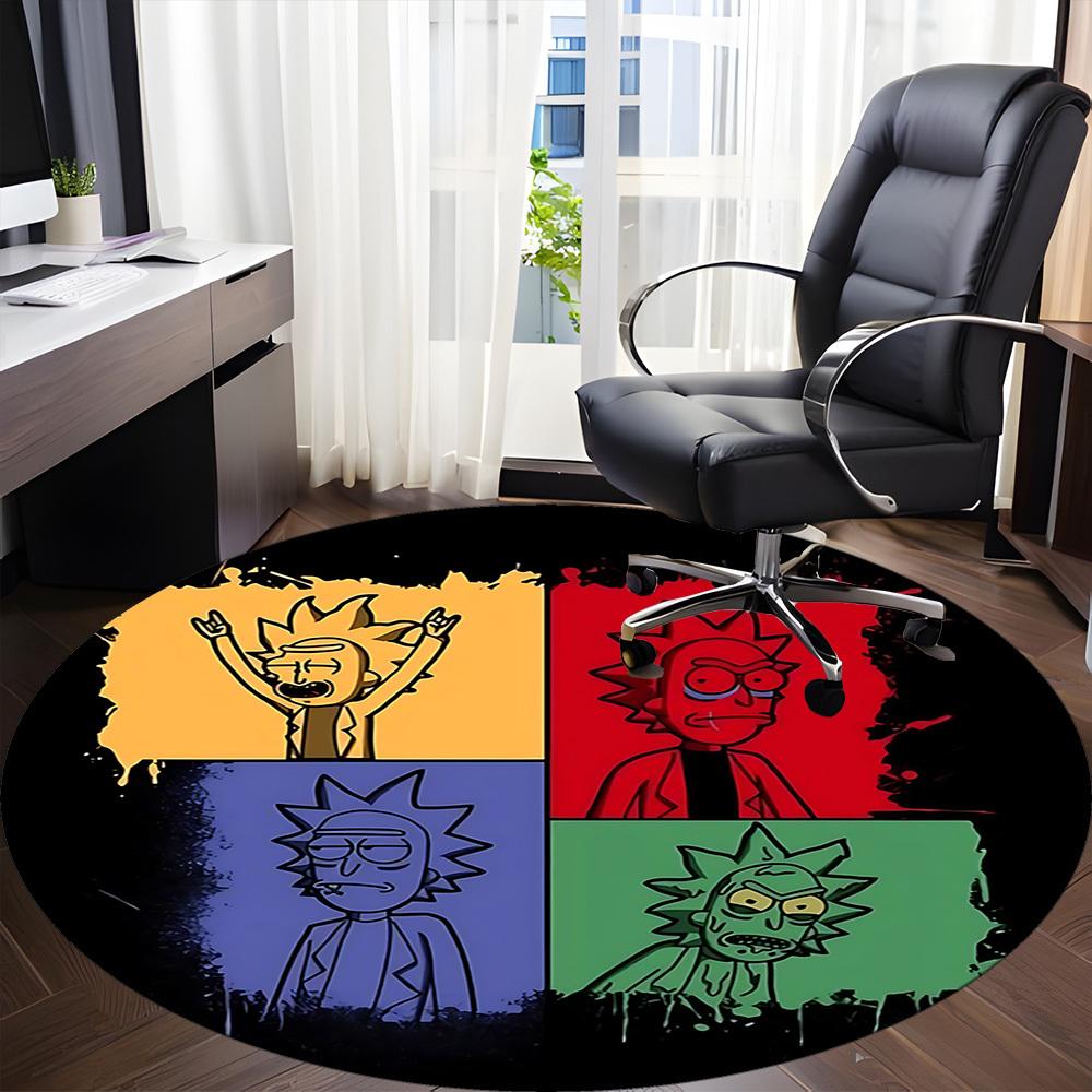 1pc Rick Sanchez Office Round Area Rug, Indoor Mat Suitable For Office, Under Office Chairs Bedroom Living Room Home Decor124