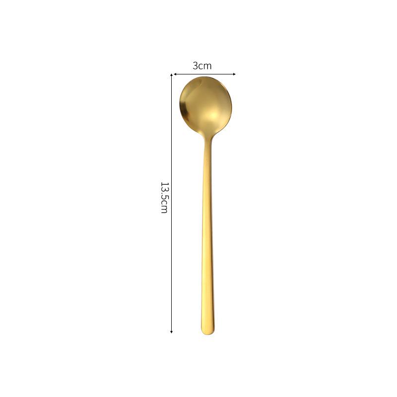 Круглая ложка для размешивания кофе и десертов из нержавеющей стали