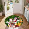 Christmas Mickey Minnie Round Floor Mat Suitable for Foyer Decorate room Hallway Balcony Antislip Round Carpet Anime Office Decor
