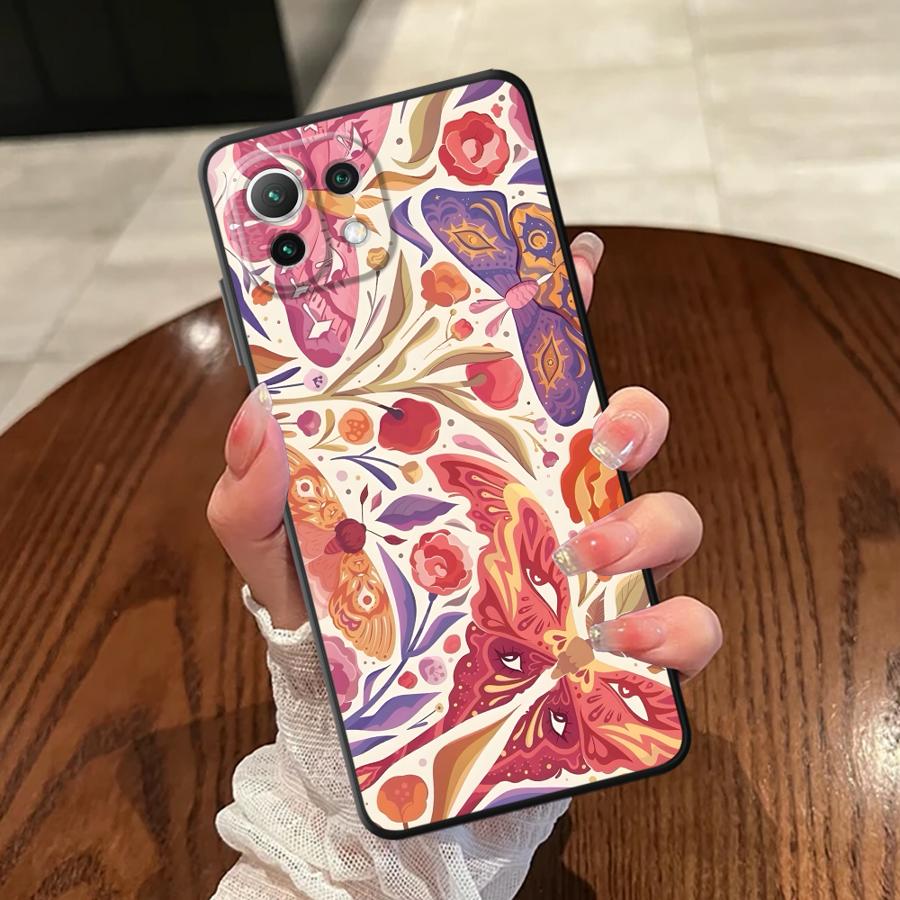 Cartoon Flower Butterfly Funda Phone Cover Case for Xiaomi Mi 12X 12 13 Lite 10T 11 14 12T Pro 11T