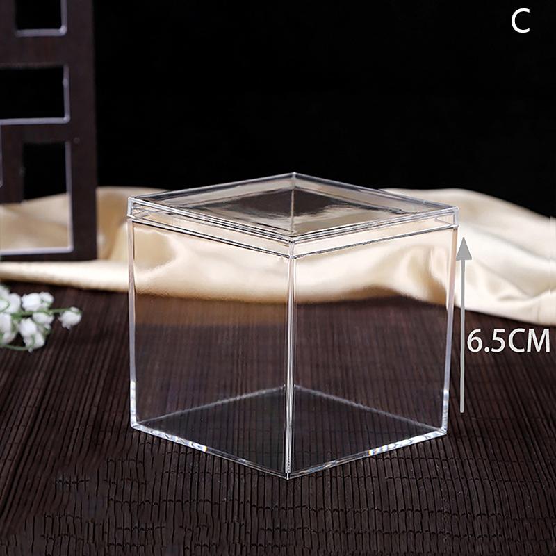 Clear Acrylic Square Cube Box With Lids/Durable Candy Box / Multiple Uses Transparent Case Organizer Container