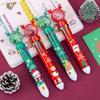 1/2/4 шт. Рождественские блестящие шариковые ручки Санта Клаус Олень Рождественская елка Праздничный декомпрессионный дизайн Чернильные ручки Пишущий инструмент