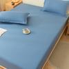 Cross-Border Hot Selling Solid Color Sanding Skin-Friendly Aloe Cotton Bedspread Washed Cotton Fitted Sheet Simmons Dustproof Protective Cover