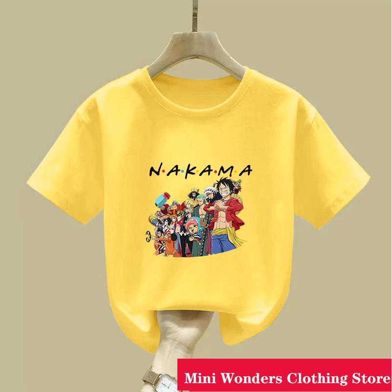 One Pieces Children TShirts Summer Anime Luffy Short Sleeves Tees Fashion Boy Girl Outdoor Clothes Base Top Birthday Gift New