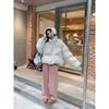 Fresh Floral Short Down Cotton Jacket, Winter New Style, Korean College Style, Thick and Warm Cotton Jacket, Outerwear
