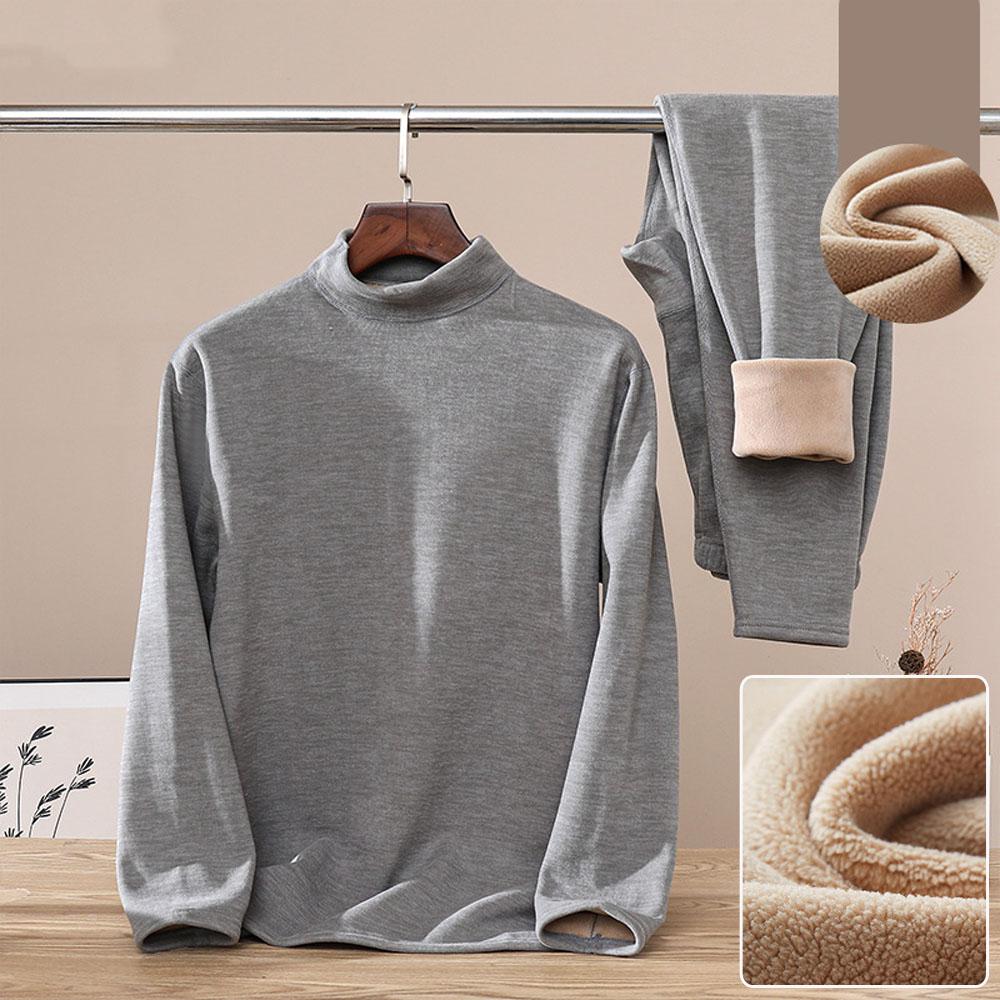 Мужская одежда Plus Velvet осень-зима Костюмы футболки брюки 2 шт. Комплекты для мужчин нижнее белье