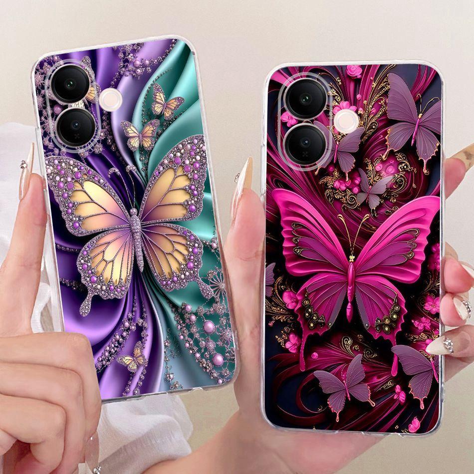For Vivo V60 Lite 4G 5G Cute Flower Butterfly Cat Painted Case For Vivo V60 V60lite V2530 V2511 Soft Silicone TPU Phone Cases