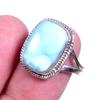 Natural Republic Ларимар Драгоценный камень 925 Проба Стерлинговое серебро Подарочное кольцо Р.8 A8I98